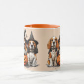 Mug Joyeux Chiens Beagles d'Halloween Jack-o'-lantern (Centre)