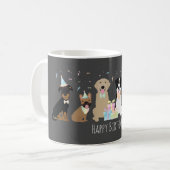 Mug Joyeux Chiens de fête d'anniversaire (Devant gauche)