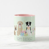 Mug Joyeux Chiens de fête d'anniversaire Green (Centre)
