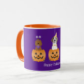 Mug Joyeux Chiens D'Halloween En Citrouille (Devant gauche)