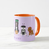 Mug Joyeux Chiens d'Halloween violet (Devant droit)