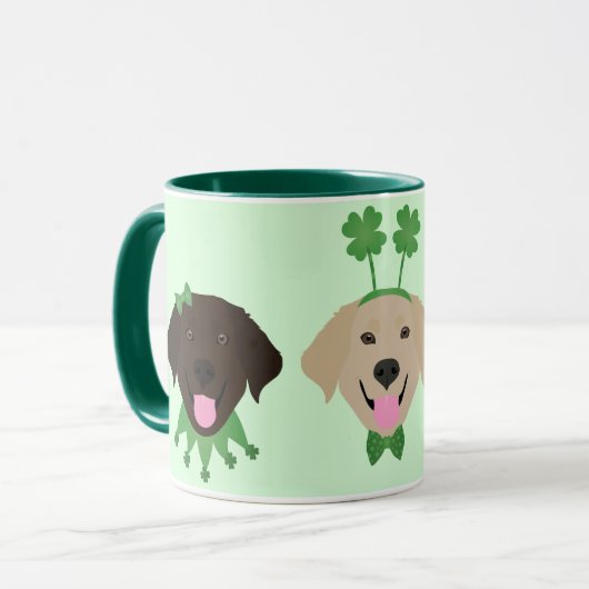 Mug Joyeux Chiens du Labrador Jour de la Saint Patrick (Devant gauche)