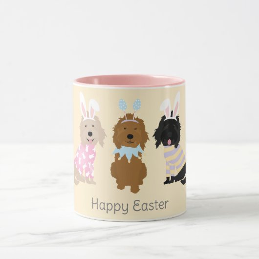 Mug Joyeux Chiens Goldendoodle de Pâques (Centre)