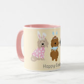 Mug Joyeux Chiens Goldendoodle de Pâques (Devant gauche)