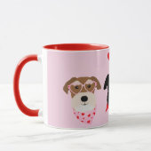 Mug Joyeux Chiens Schnauzer de la Journée des Valentin (Gauche)