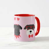 Mug Joyeux Chiens Schnauzer de la Journée des Valentin (Devant droit)