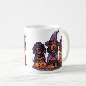 Mug Joyeux Chiens sorciers Halloween Dachshund (Devant droit)