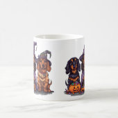 Mug Joyeux Chiens sorciers Halloween Dachshund (Centre)
