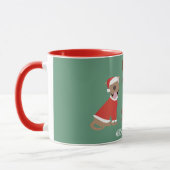 Mug Joyeux Chiens taureaux de marque de Noël (Gauche)