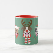Mug Joyeux Chiens taureaux de marque de Noël (Centre)