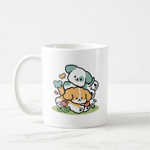 Mug Joyeux Chiots Arrivés En Mai - Kawaii Dog Art