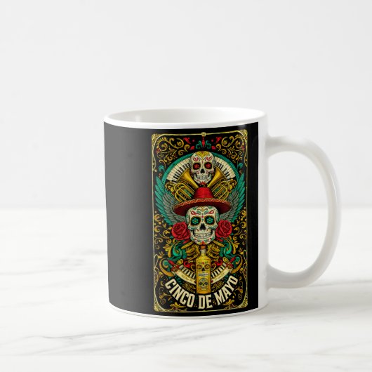 Mug Joyeux cinco de mayo mexicain chapeau crâne (Droite)