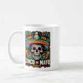 Mug Joyeux Cinco De Mayo Skeleton Skull Sombrero Mexic (Gauche)