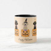 Mug Joyeux Citrouille de chiens de trieuse d'Halloween (Centre)
