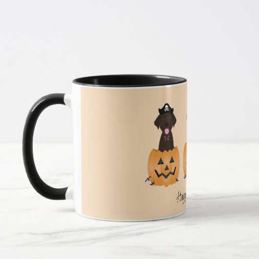 Mug Joyeux Citrouille de chiens de trieuse d'Halloween (Gauche)