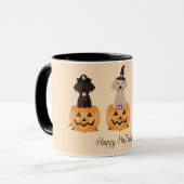Mug Joyeux Citrouille de chiens de trieuse d'Halloween (Devant gauche)
