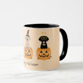 Mug Joyeux Citrouille de chiens de trieuse d'Halloween (Devant droit)