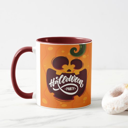 Mug Joyeux Citrouille d'Halloween (Avec donut)