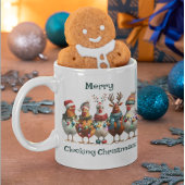 Mug Joyeux clucage Noël Turquoise poulet vert
