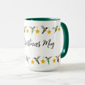 Mug Joyeux colibris de Noël personnalisés (Devant droit)
