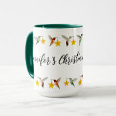 Mug Joyeux colibris de Noël personnalisés (Devant gauche)
