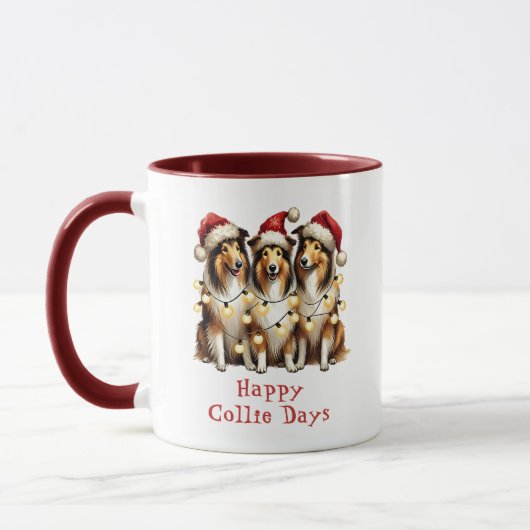 Mug Joyeux Collie Days Christmas Chien Café (Gauche)