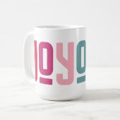 Mug Joyeux | Coloré Moderne Gras Tendance Typographiqu (Devant gauche)