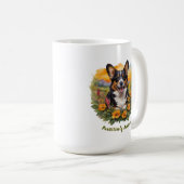 Mug Joyeux Corgi noir (Devant droit)