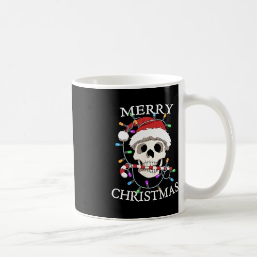 Mug Joyeux crâne de Noël Squelette Hommes Femmes (Droite)