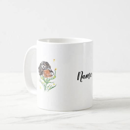 Mug Joyeux Dachshund Face Art (Devant gauche)