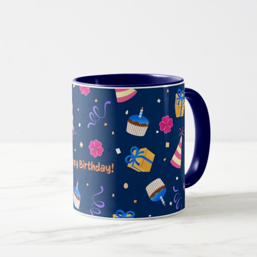 Mug Joyeux design de célébration d'anniversaire (Devant droit)