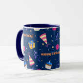 Mug Joyeux design de célébration d'anniversaire (Devant gauche)