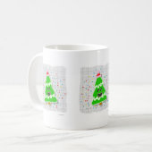 Mug Joyeux dessin d'arbre de Noël à la Kawaii Style (Devant gauche)