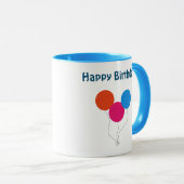 Mug Joyeux dessin de ballons colorés d'anniversaire (Devant droit)