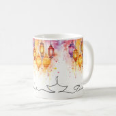 Mug Joyeux Diwali lampes couleur eau (Devant droit)