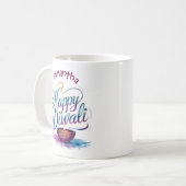 Mug Joyeux Diwali personnalisable blanc  (Devant gauche)