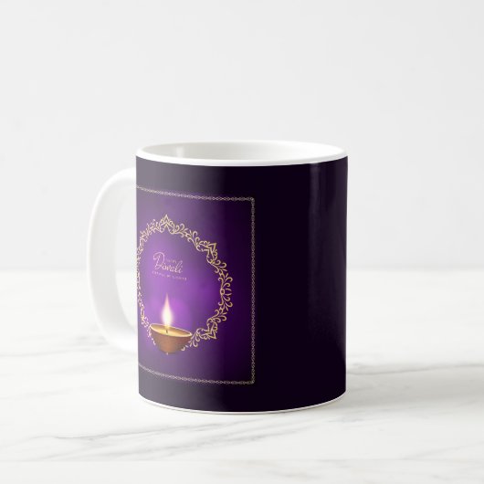 Mug Joyeux Diwali violet (Devant gauche)