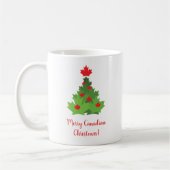 Mug Joyeux drapeau canadien feuille d'érable Noël (Gauche)