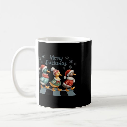 Mug Joyeux Duckmas Drôle Amoureux de canard Santa Hat (Gauche)