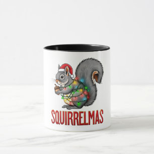 Mug Joyeux Écureuil Noël Drôle de Vacances de Noël d'É