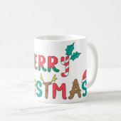 Mug Joyeux élément de mot Noël (Devant droit)