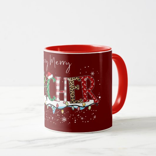 Mug Joyeux enseignant de Noël (Devant droit)
