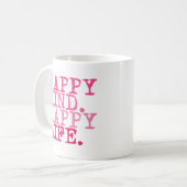 Mug Joyeux esprit. Bonne Vie. Citation inspirante amus (Devant gauche)