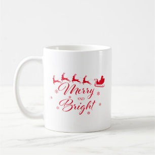 Mug Joyeux et brillant avec Père Noël & Sleigh Coffee