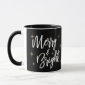 Mug Joyeux et brillant Black Gold Star Élégant Noël (Gauche)