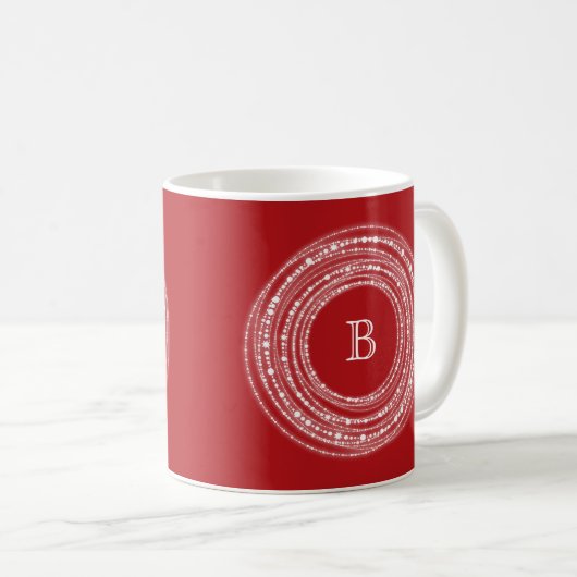 Mug Joyeux et brillant éclat Monogramme Noël (Devant droit)