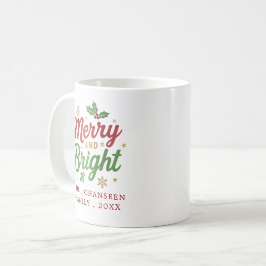 Mug Joyeux et brillant Festif de Noël moderne simple (Devant gauche)