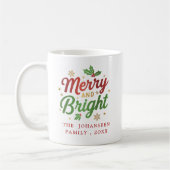 Mug Joyeux et brillant Festif de Noël moderne simple (Gauche)