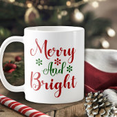 Mug Joyeux et brillant Festif Rouge et Vert Noël