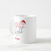 Mug Joyeux et brillant Noël Retro Rouge rose Ajouter u (Devant gauche)